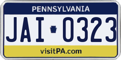 PA license plate JAI0323