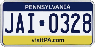 PA license plate JAI0328
