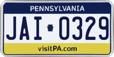 PA license plate JAI0329
