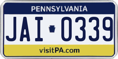 PA license plate JAI0339