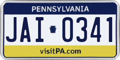 PA license plate JAI0341