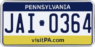 PA license plate JAI0364