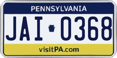 PA license plate JAI0368