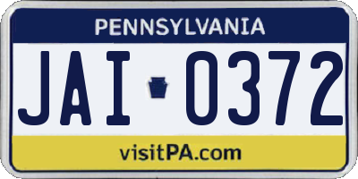 PA license plate JAI0372