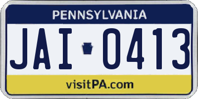PA license plate JAI0413