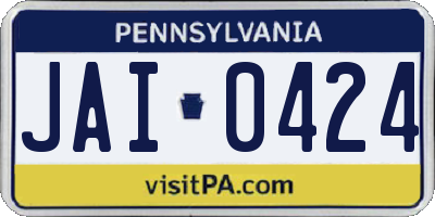 PA license plate JAI0424