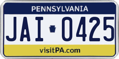 PA license plate JAI0425