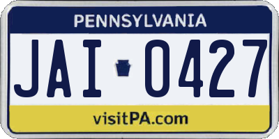 PA license plate JAI0427