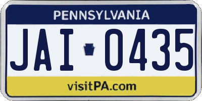 PA license plate JAI0435