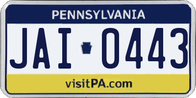 PA license plate JAI0443