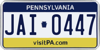 PA license plate JAI0447