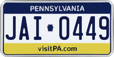 PA license plate JAI0449