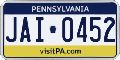 PA license plate JAI0452