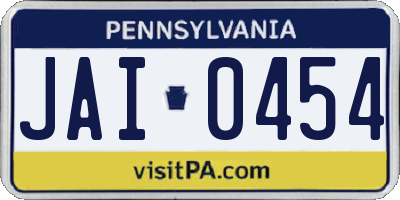 PA license plate JAI0454