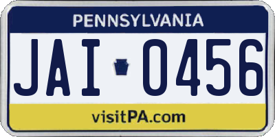 PA license plate JAI0456