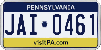 PA license plate JAI0461