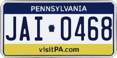 PA license plate JAI0468