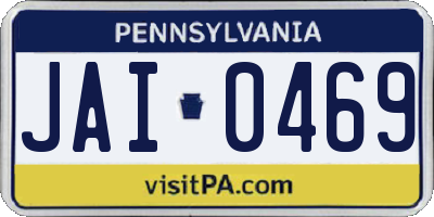 PA license plate JAI0469