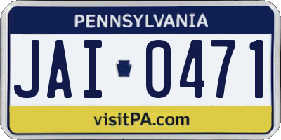 PA license plate JAI0471