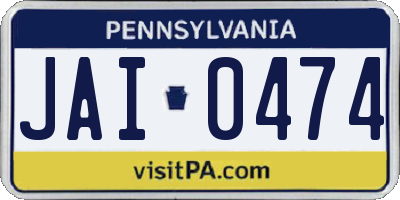PA license plate JAI0474
