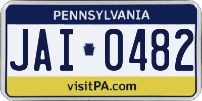 PA license plate JAI0482