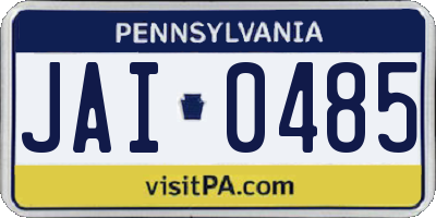 PA license plate JAI0485