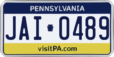 PA license plate JAI0489