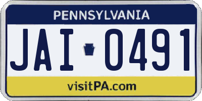 PA license plate JAI0491