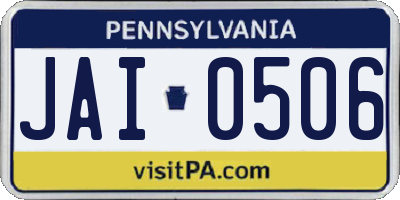 PA license plate JAI0506