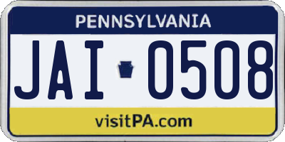 PA license plate JAI0508