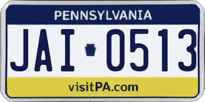 PA license plate JAI0513