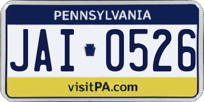 PA license plate JAI0526