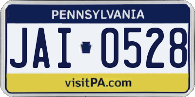 PA license plate JAI0528