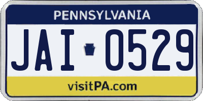 PA license plate JAI0529