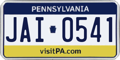 PA license plate JAI0541