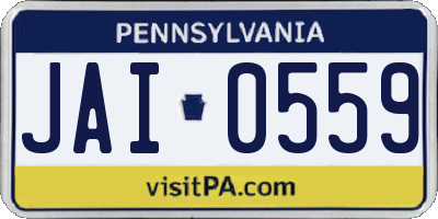 PA license plate JAI0559