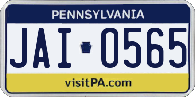 PA license plate JAI0565