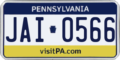 PA license plate JAI0566