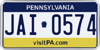PA license plate JAI0574