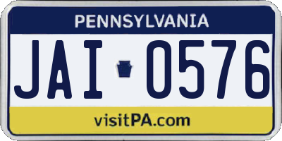 PA license plate JAI0576