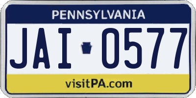 PA license plate JAI0577