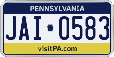 PA license plate JAI0583