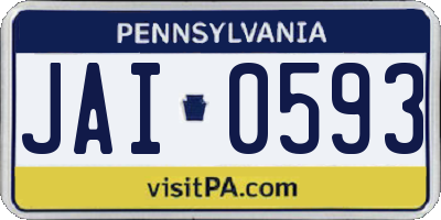 PA license plate JAI0593