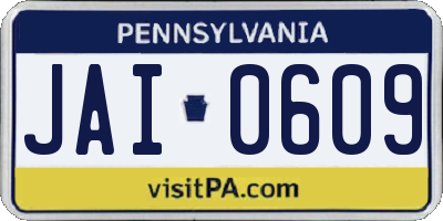 PA license plate JAI0609