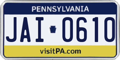PA license plate JAI0610