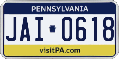 PA license plate JAI0618