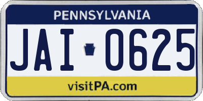 PA license plate JAI0625