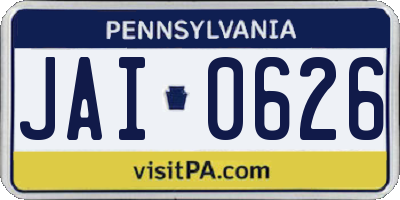 PA license plate JAI0626