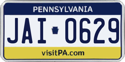 PA license plate JAI0629