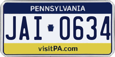 PA license plate JAI0634